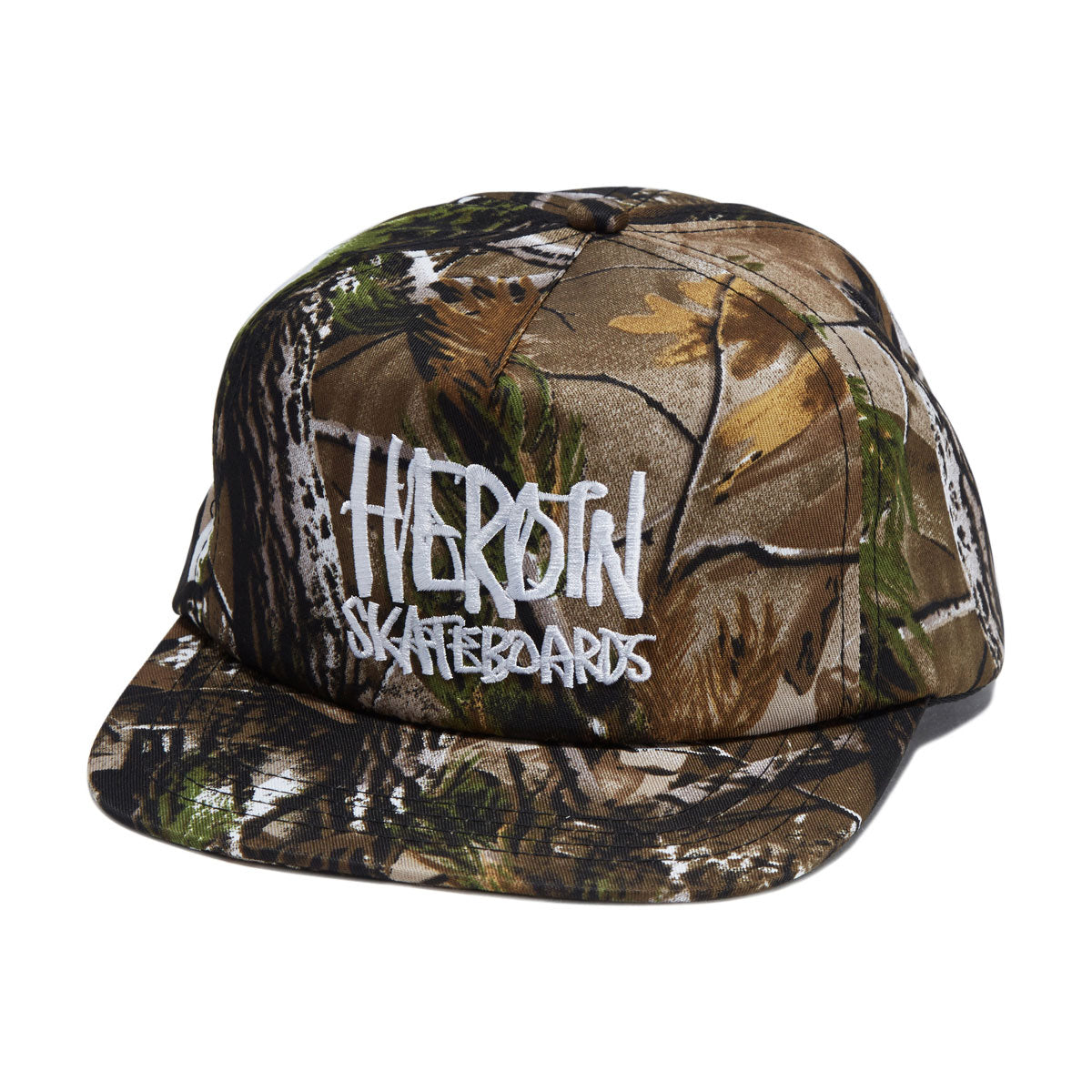 Heroin Script Nylon Snapback Hat - Camo image 1
