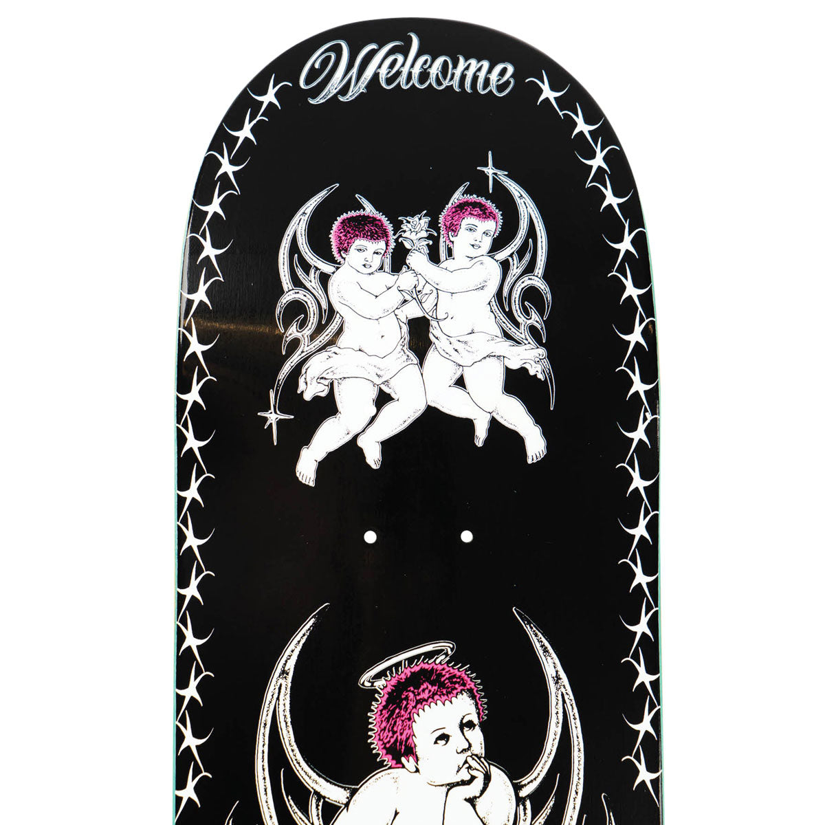 Welcome Cherubs Evan Mock On Island Skateboard Deck - Black/White - 8.38