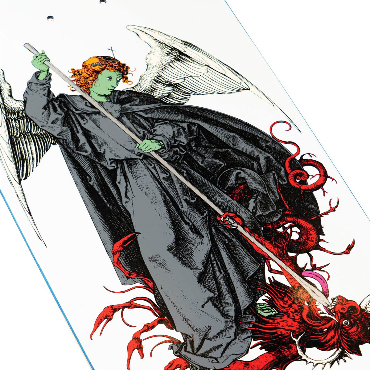 Welcome Spear Nick Garcia Skateboard Deck - White/Red - 8.50