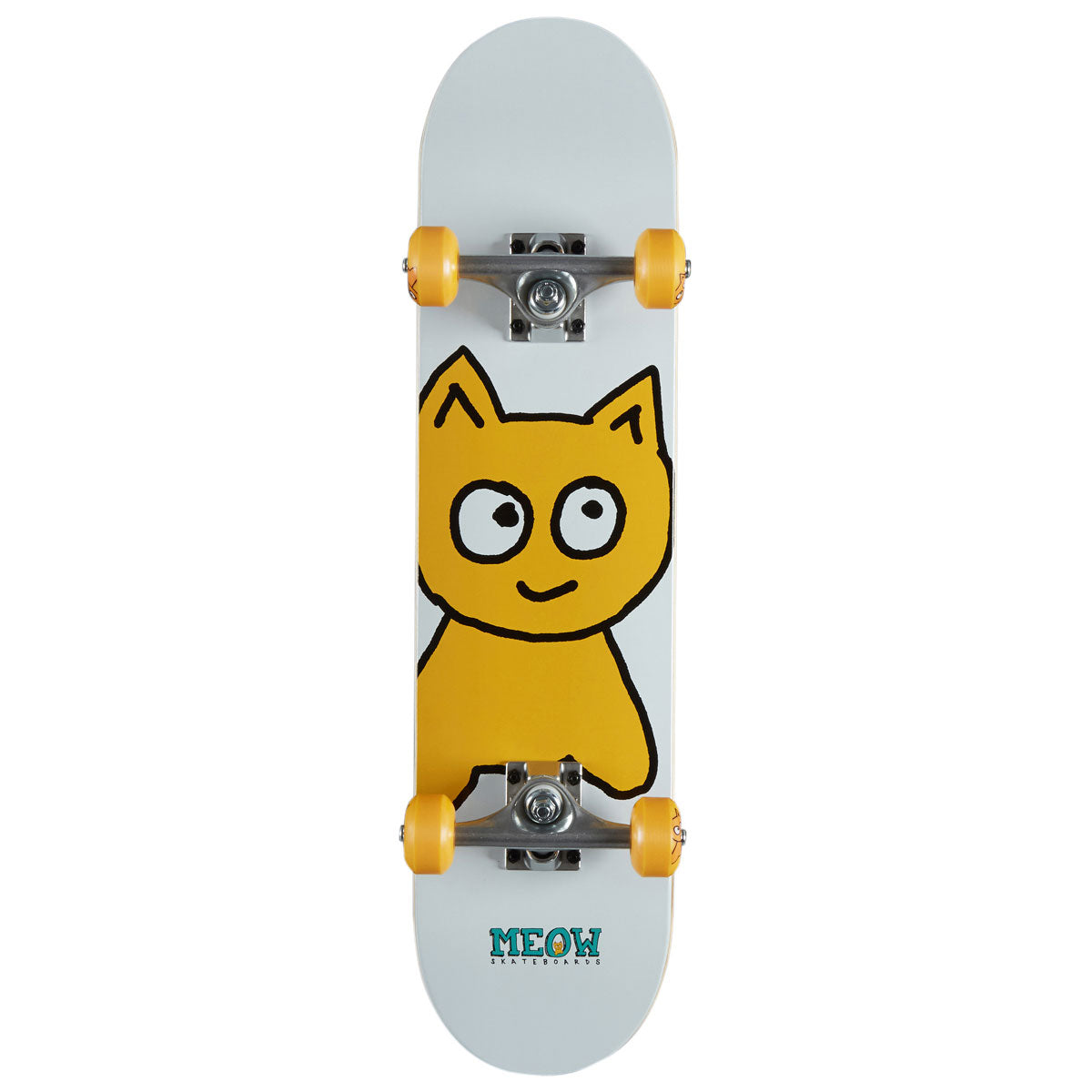 Meow Big Cat Soft Top Pre-Built Skateboard Complete - White - 7.00