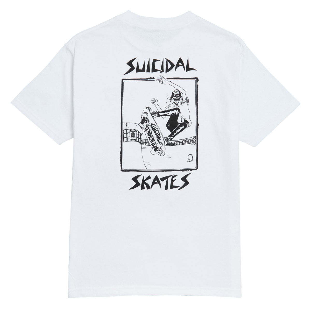 Dogtown x Suicidal Skates Pool Skater 80s T-Shirt - White/Black image 1