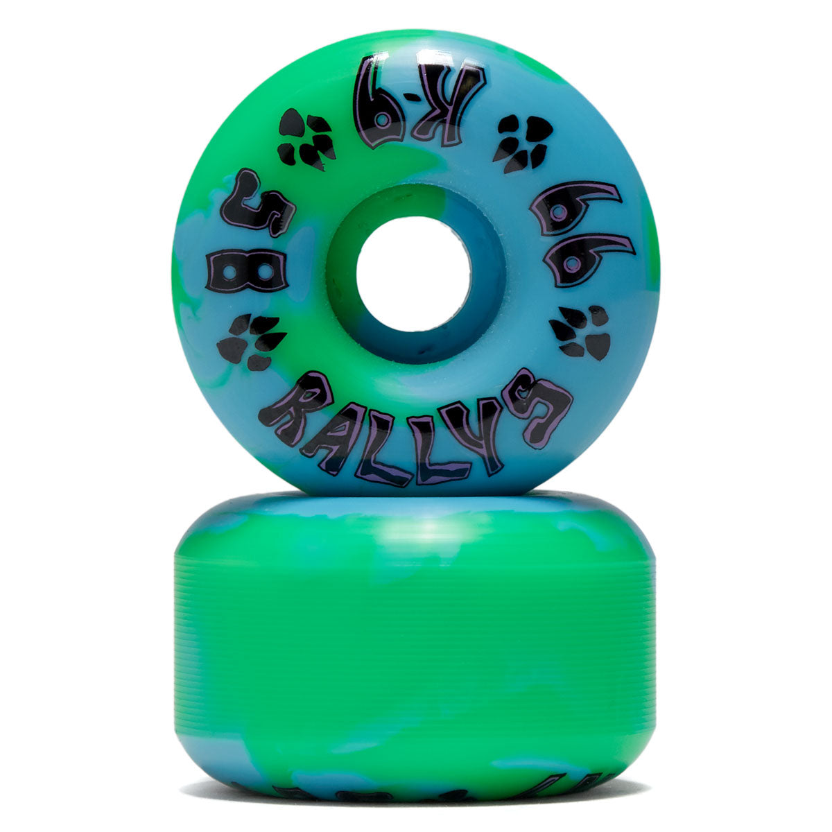 Dogtown K-9 Rally 99a Skateboard Wheels - Blue/Green - 58mm image 2