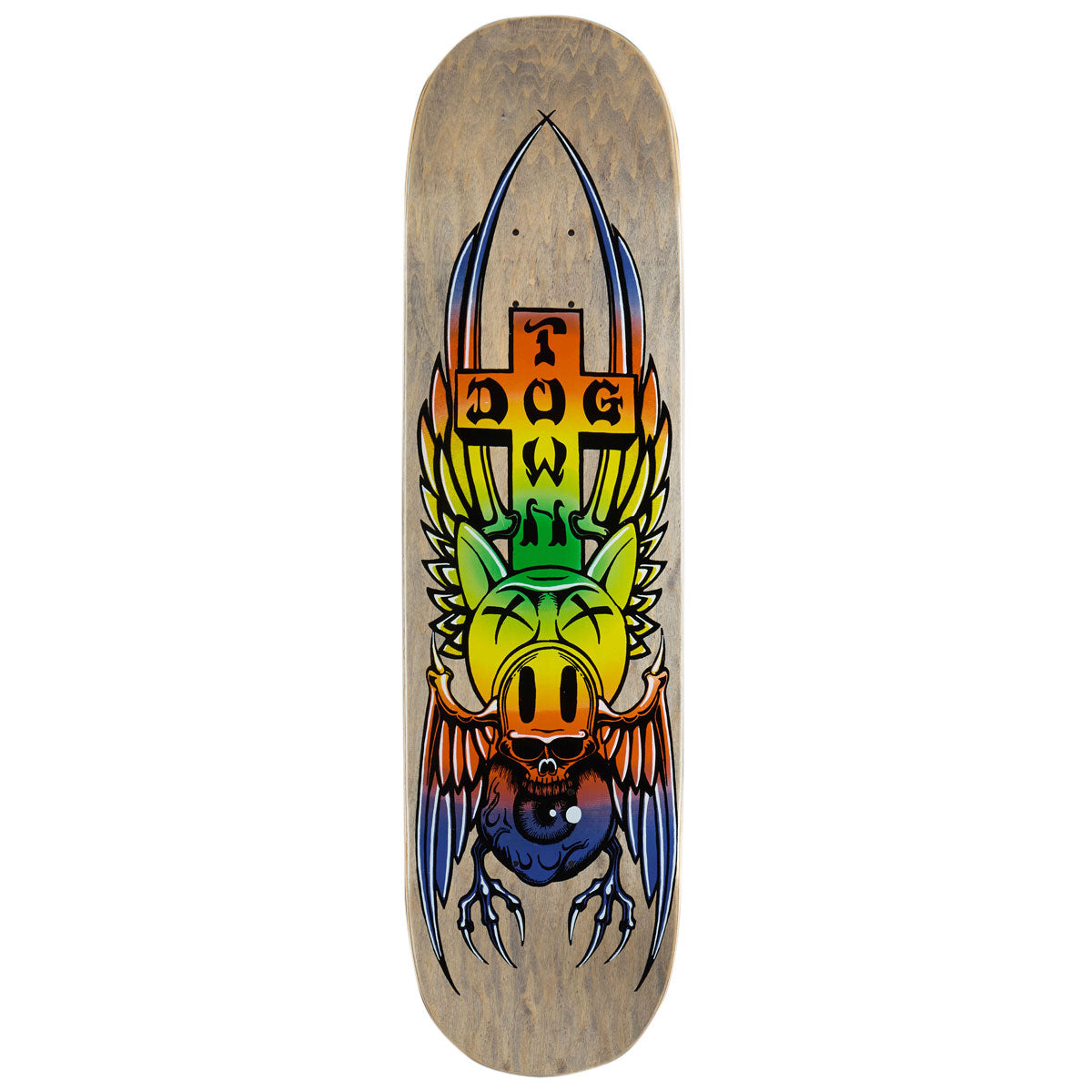 Dogtown Pig Skull Street Skateboard Deck - Black Stain - 8.25