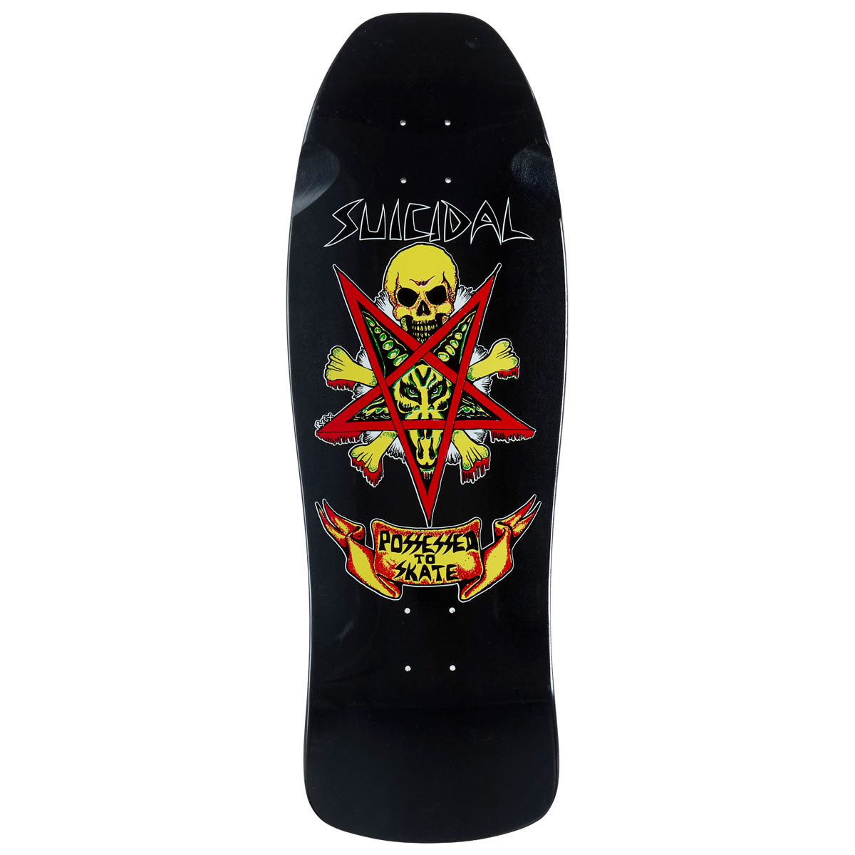 Dogtown x Suicidal Skates Possessed To Skate 80s Reissue Skateboard Deck - Black Gloss/Diamond Ice - 10.00