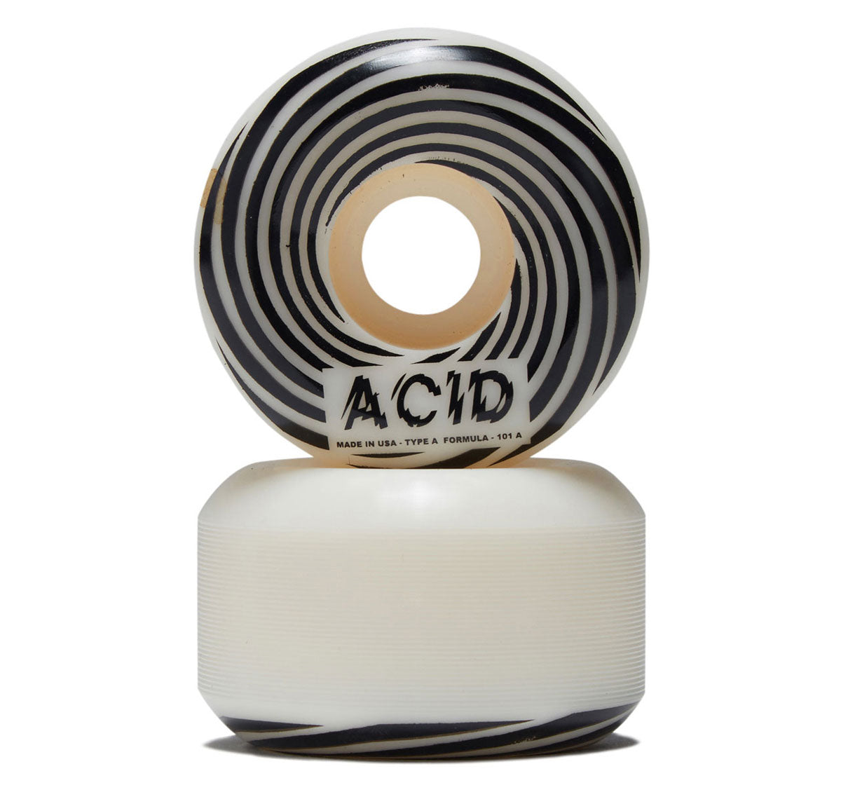 Acid Swirl Type A 101a Skateboard Wheels - White - 54mm image 2