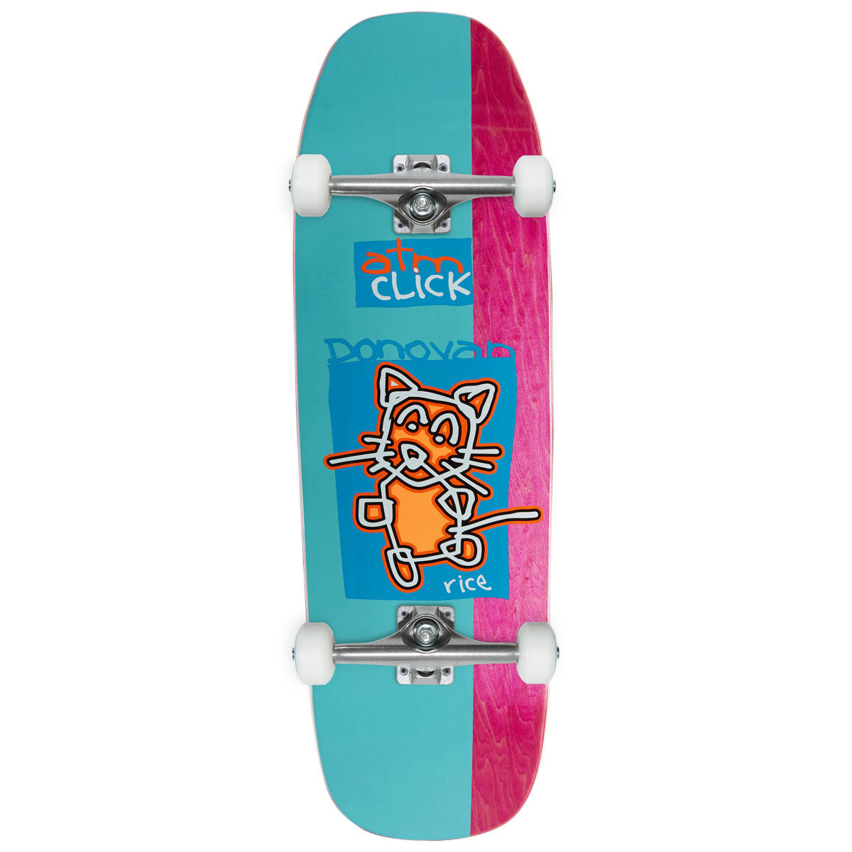 ATM Donovan Rice Cat Shaped Skateboard Complete - 3/4 Color Assorted - 10.00