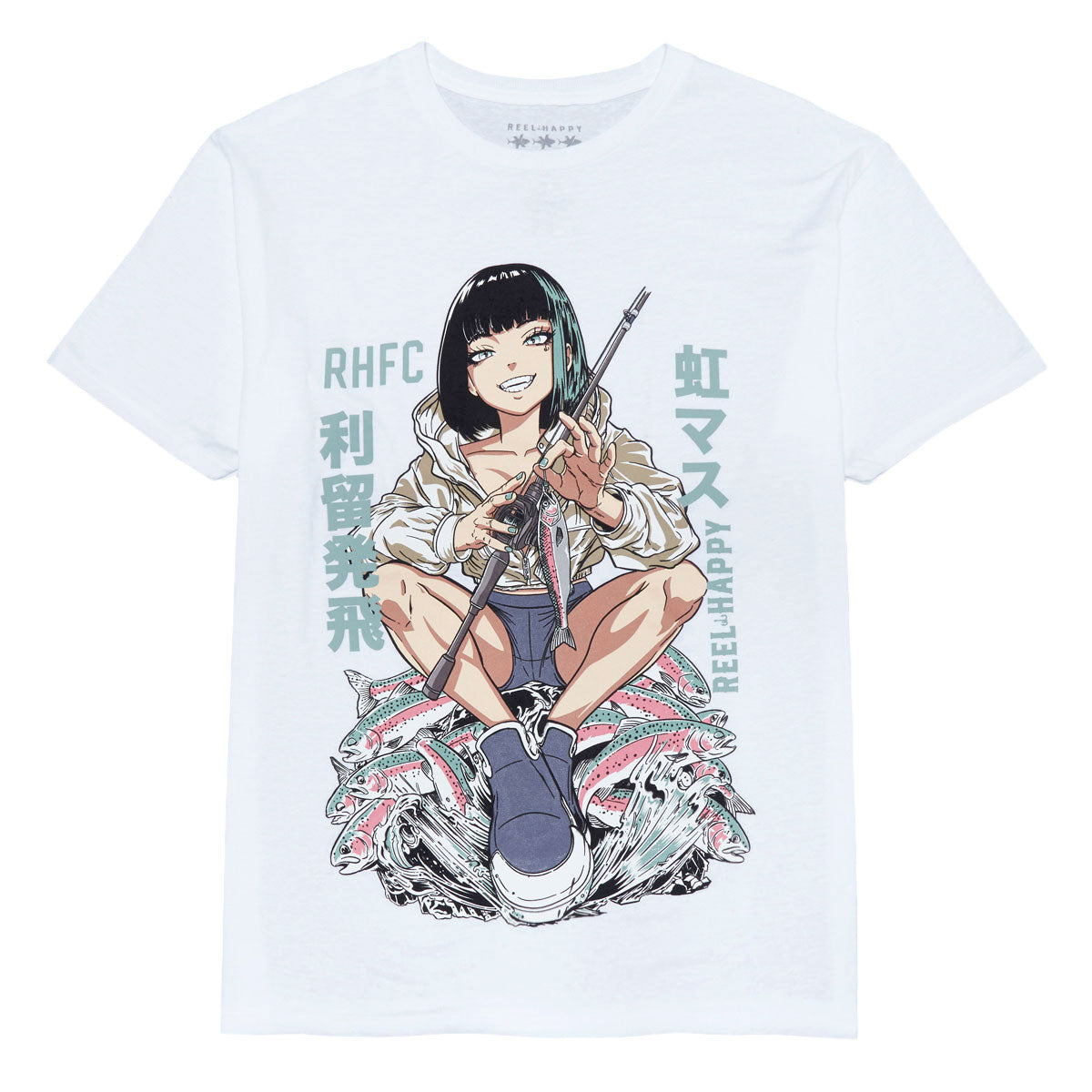 Reel Happy Nijimasu T-Shirt - White image 1