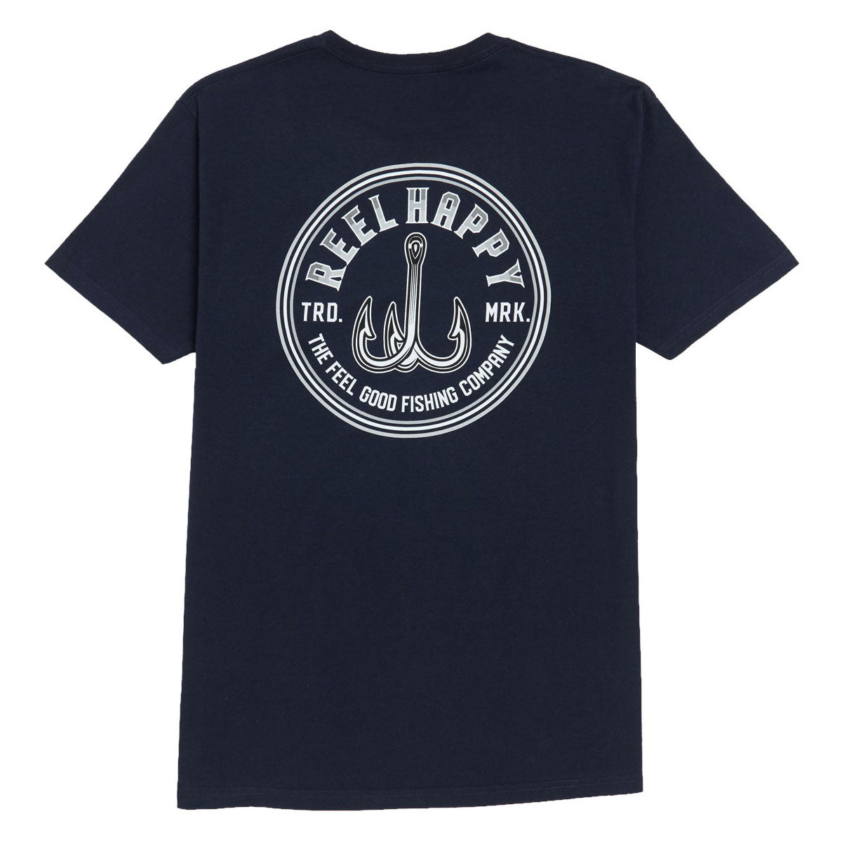 Reel Happy Treble Hook T-Shirt - Navy image 1