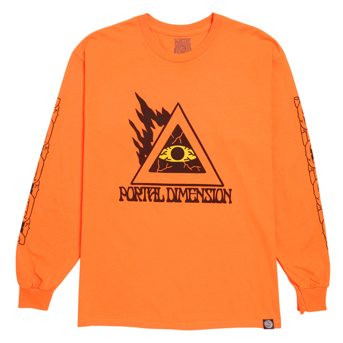 Portal Dimension Evil Eye Long Sleeve T-Shirt - Orange image 1