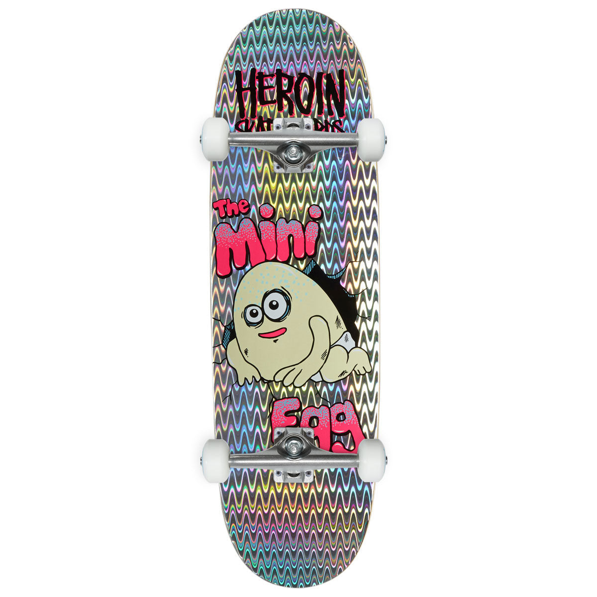 Heroin Mini Egg Skateboard Complete - Holographic Foil - 8.38
