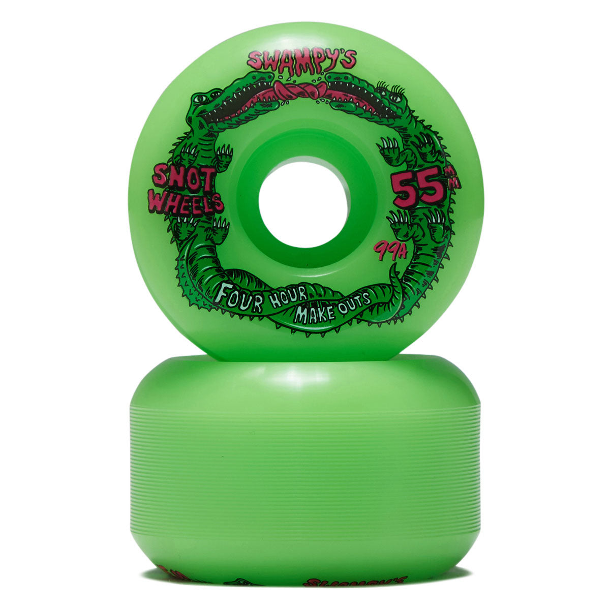 Snot Swampy Four Hour Conical 99a Skateboard Wheels - Neon Green - 55mm image 2