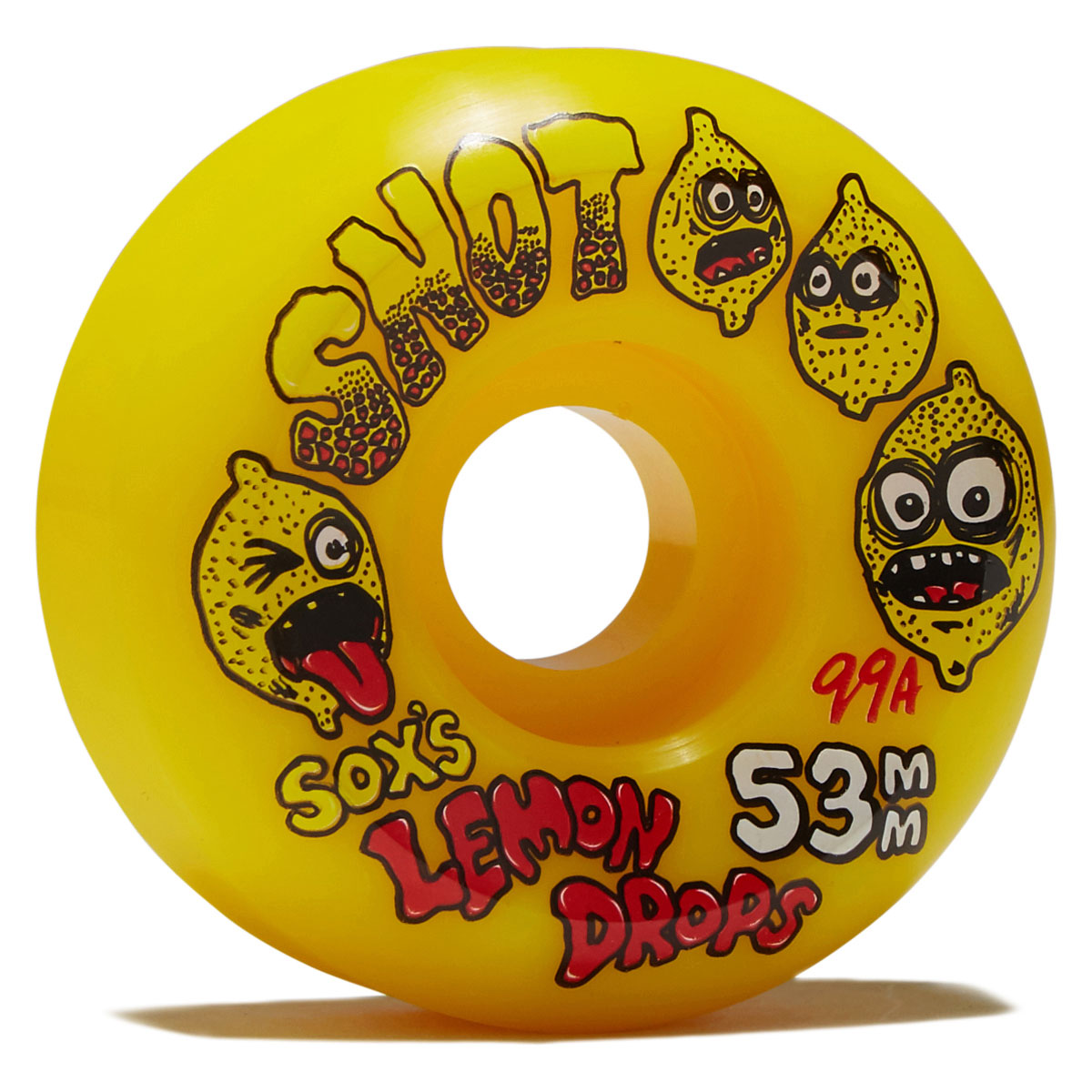 Snot Sox Lemon Drops Conical 99a Skateboard Wheels - Yellow - 53mm image 1