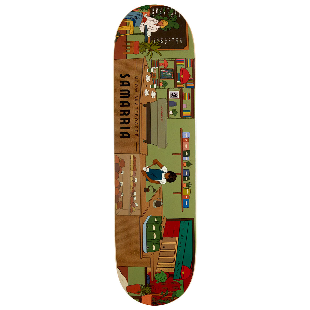 Meow Samarria Brevard Coffee Shop Skateboard Deck - 8.375