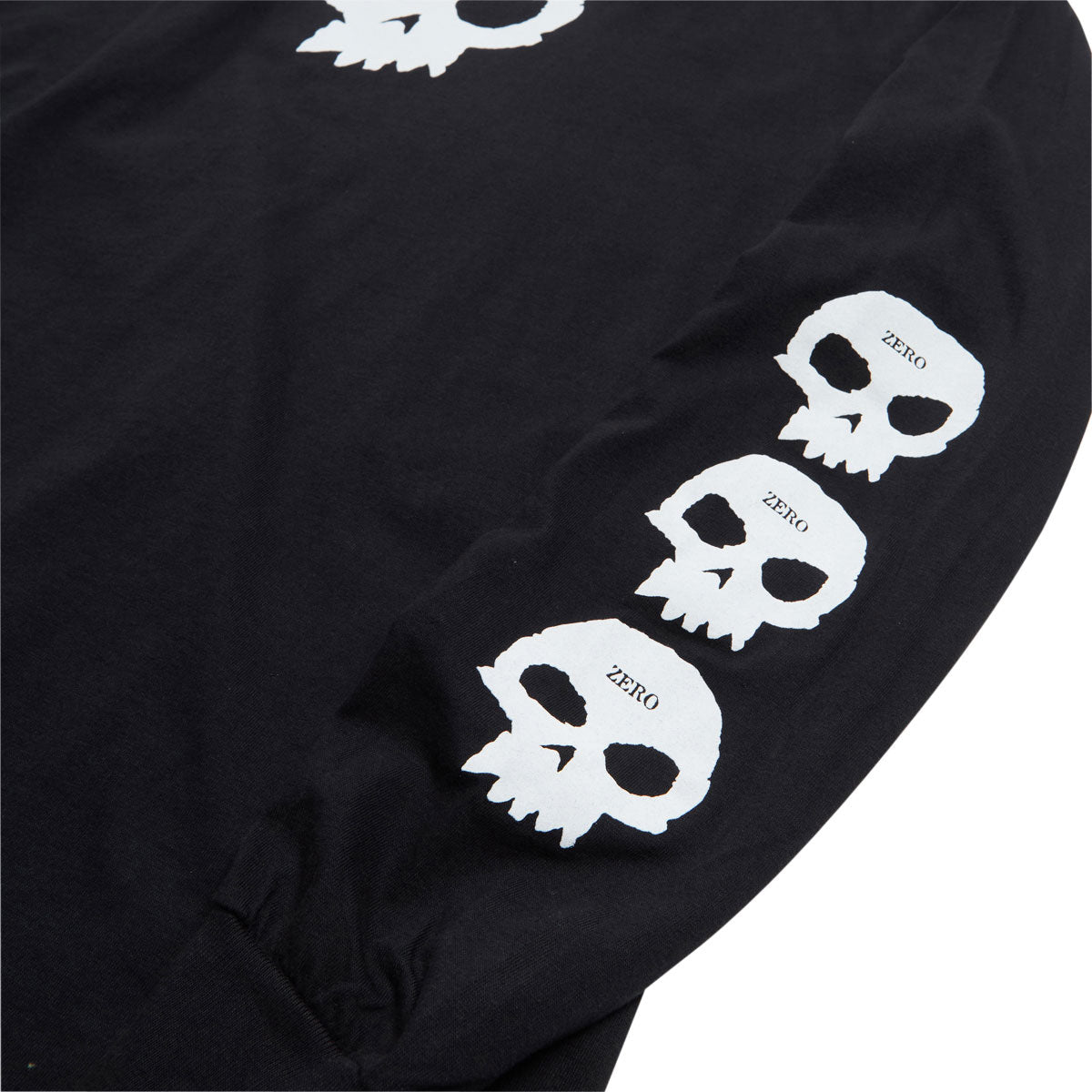 Zero Single Skull Long Sleeve T-Shirt - Black image 3