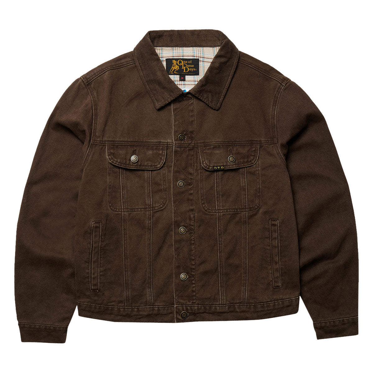 One Of These Days Lined Trucker Jacket - Washed Brown Denim image 1