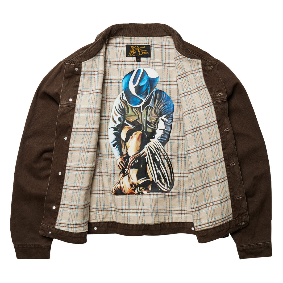 One Of These Days Lined Trucker Jacket - Washed Brown Denim image 2