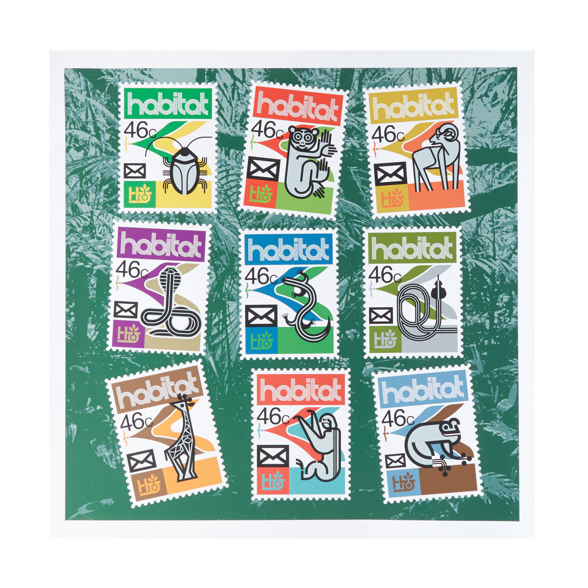 Habitat Postage Montage Poster - 18x24 image 1