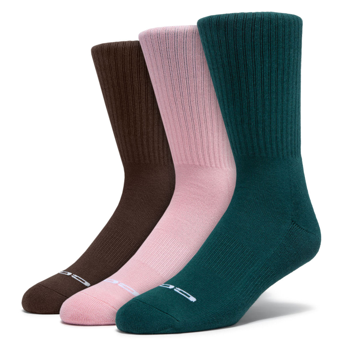 CCS 3 Pack Solid Socks - Brown/Forest/Blush image 1