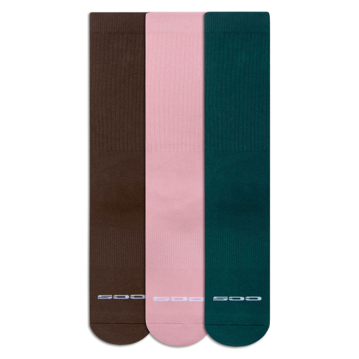 CCS 3 Pack Solid Socks - Brown/Forest/Blush image 2