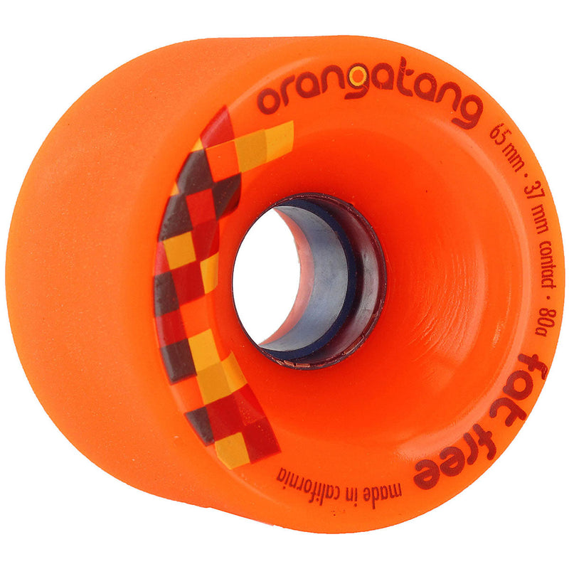 Orangatang Fat Free Freeride 80a Longboard Wheels - Orange - 65mm