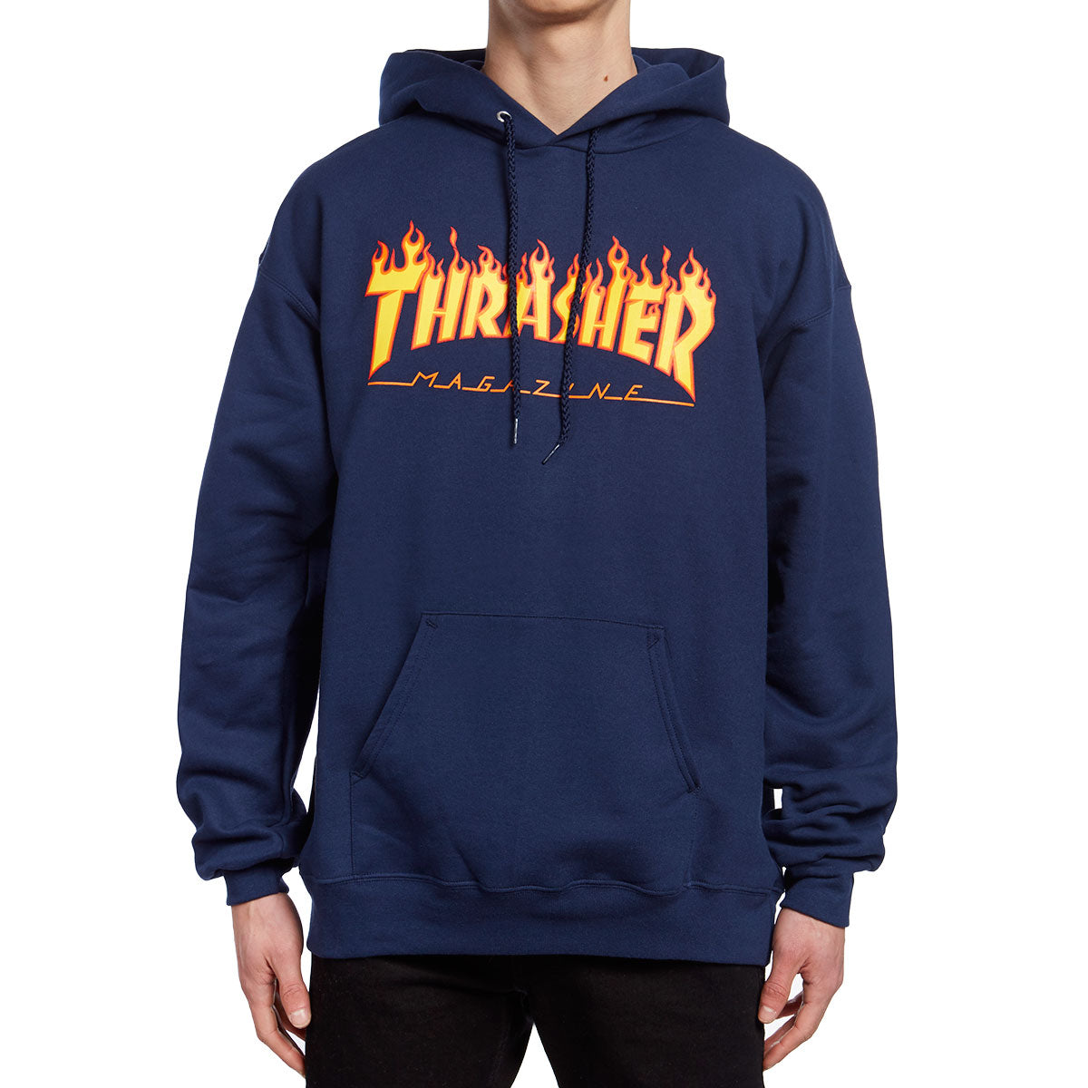 Thrasher Flame Hoodie - Navy image 1