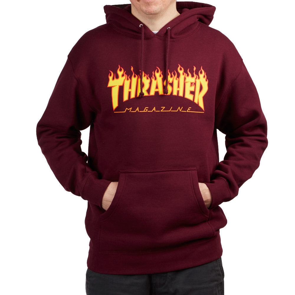 Thrasher Flame Hoodie - Maroon – Daddies Board Shop