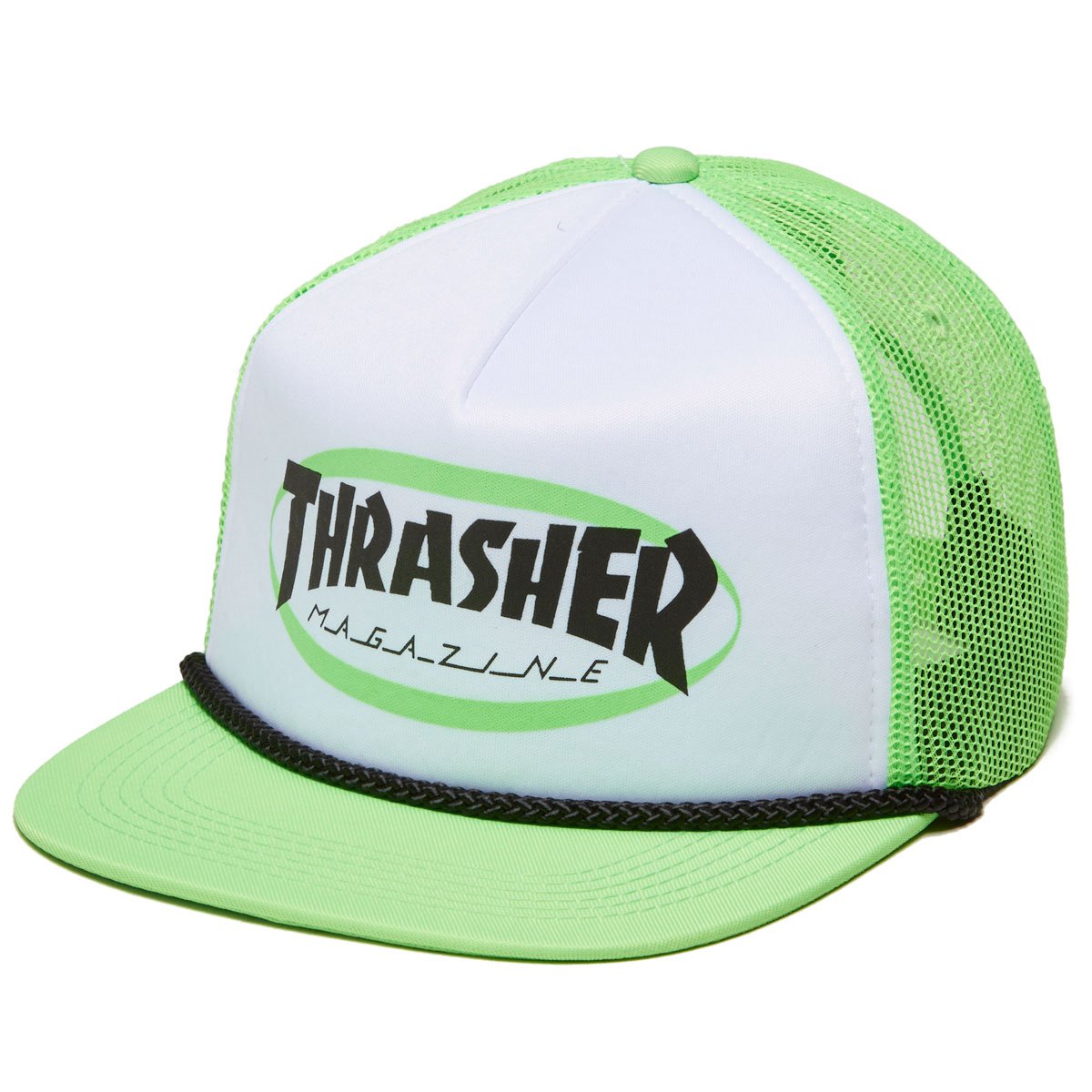 Thrasher Ellipse Mag Logo Trucker Rope Hat - Green image 1