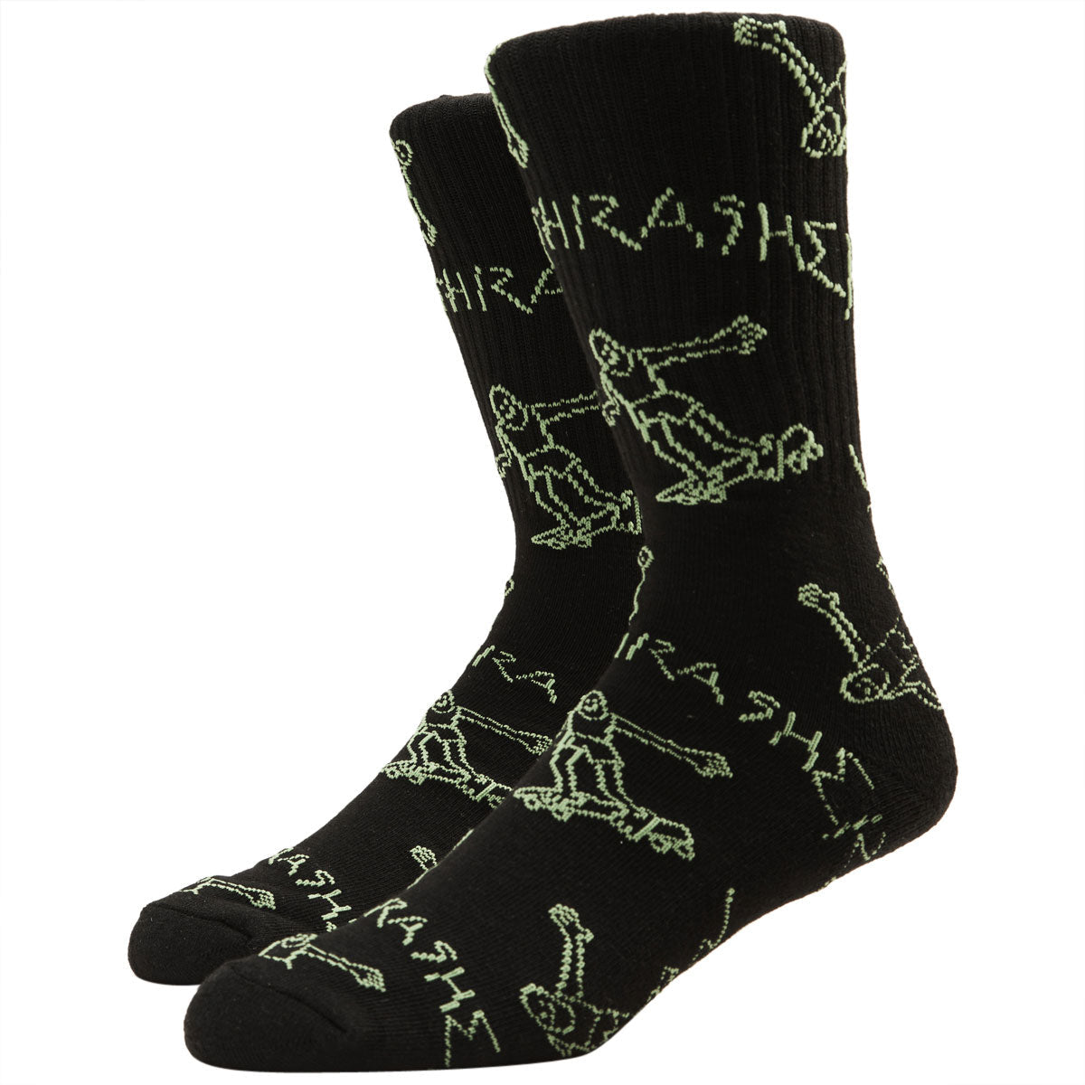 Thrasher Gonz Logo Crew Socks - Black/Green image 1