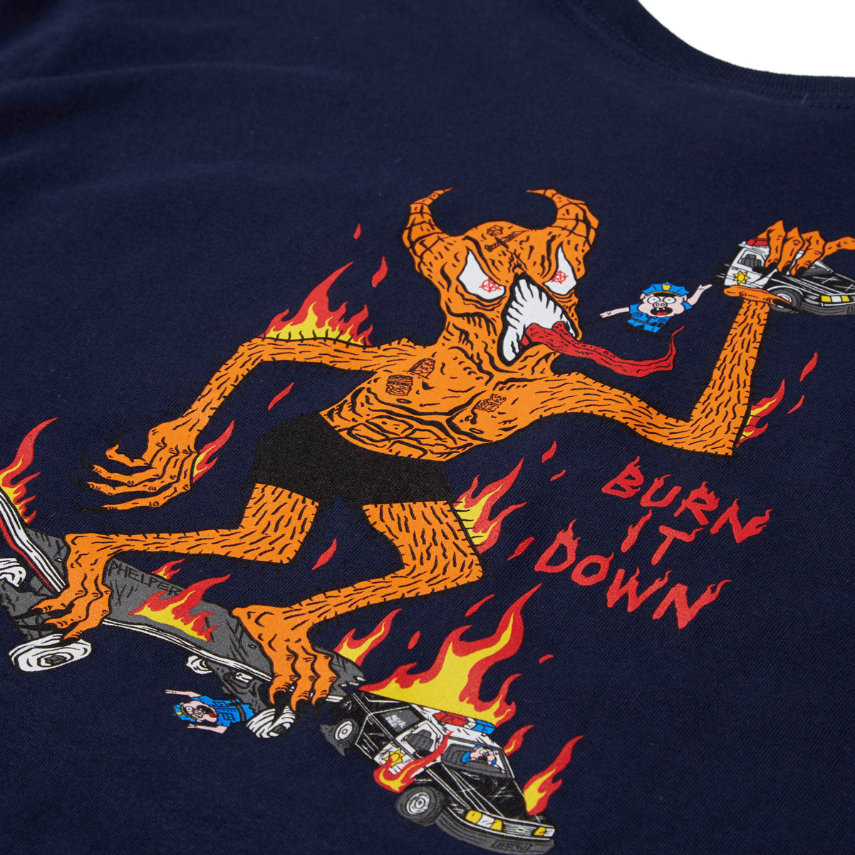 Thrasher Burn It Down T-Shirt - Navy image 3