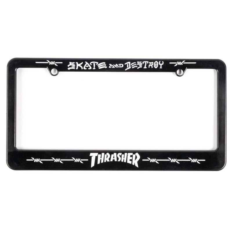 Thrasher Barbed Wire License Plate Cover - Black