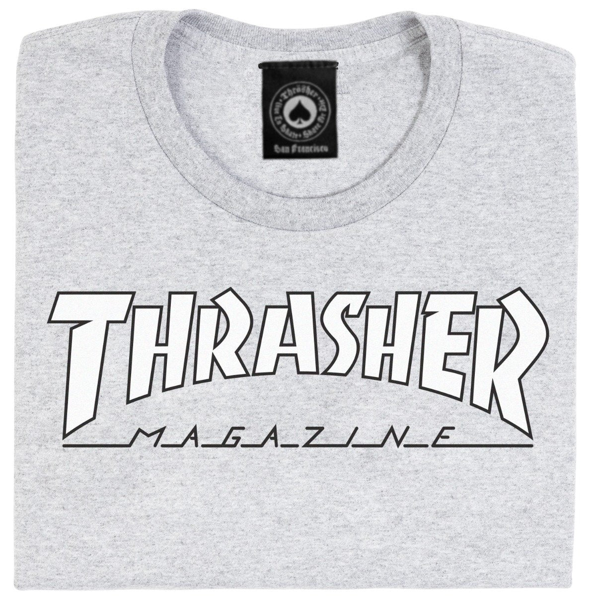 Thrasher Outlined Logo T-Shirt - Grey/White image 2