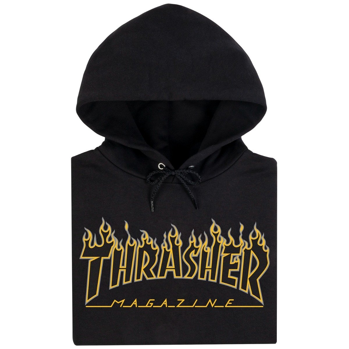 Thrasher Flame Logo Hoodie - Black/Yellow image 2