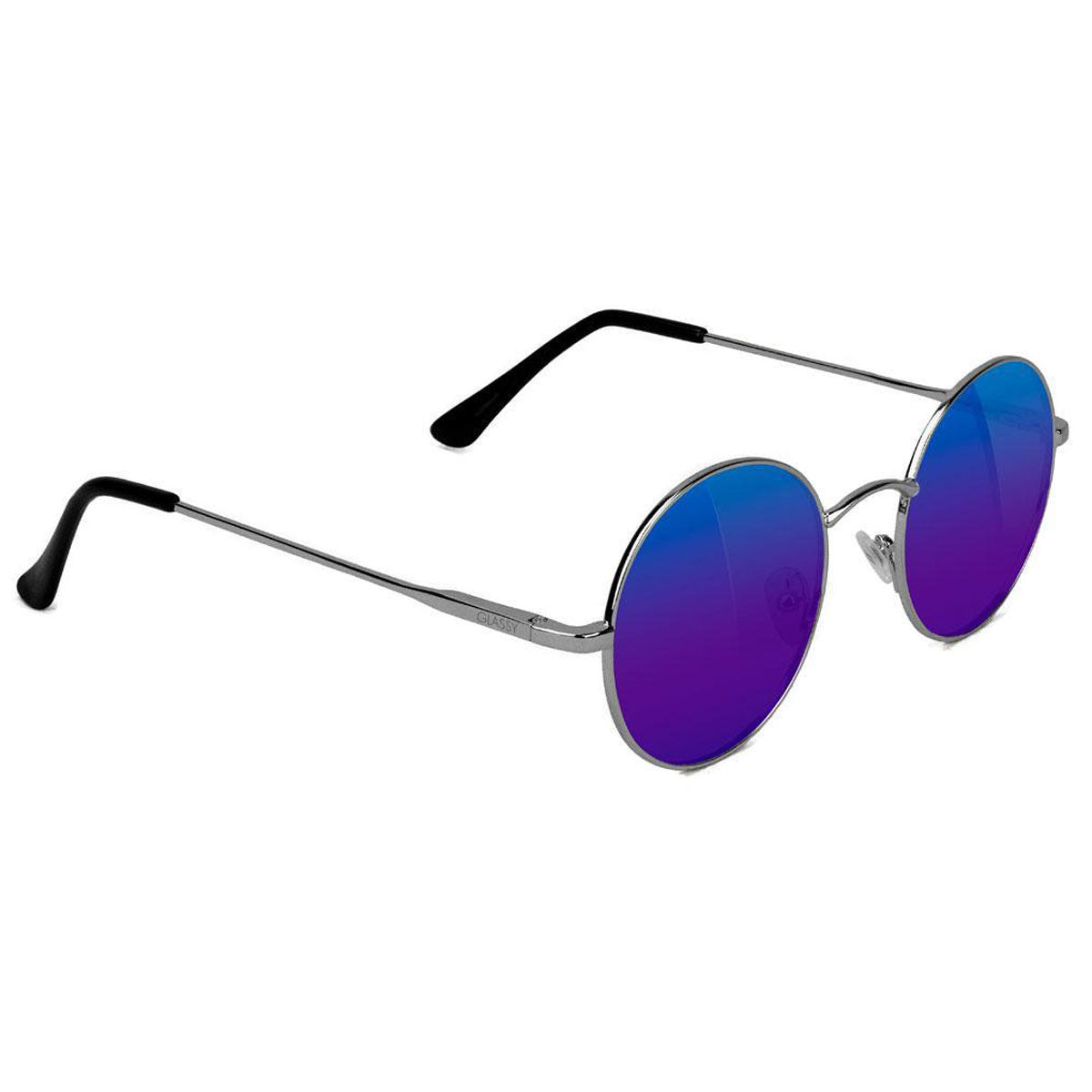 Glassy Jaws Premium Polarized Sunglasses - Silver/Blue Mirror image 1
