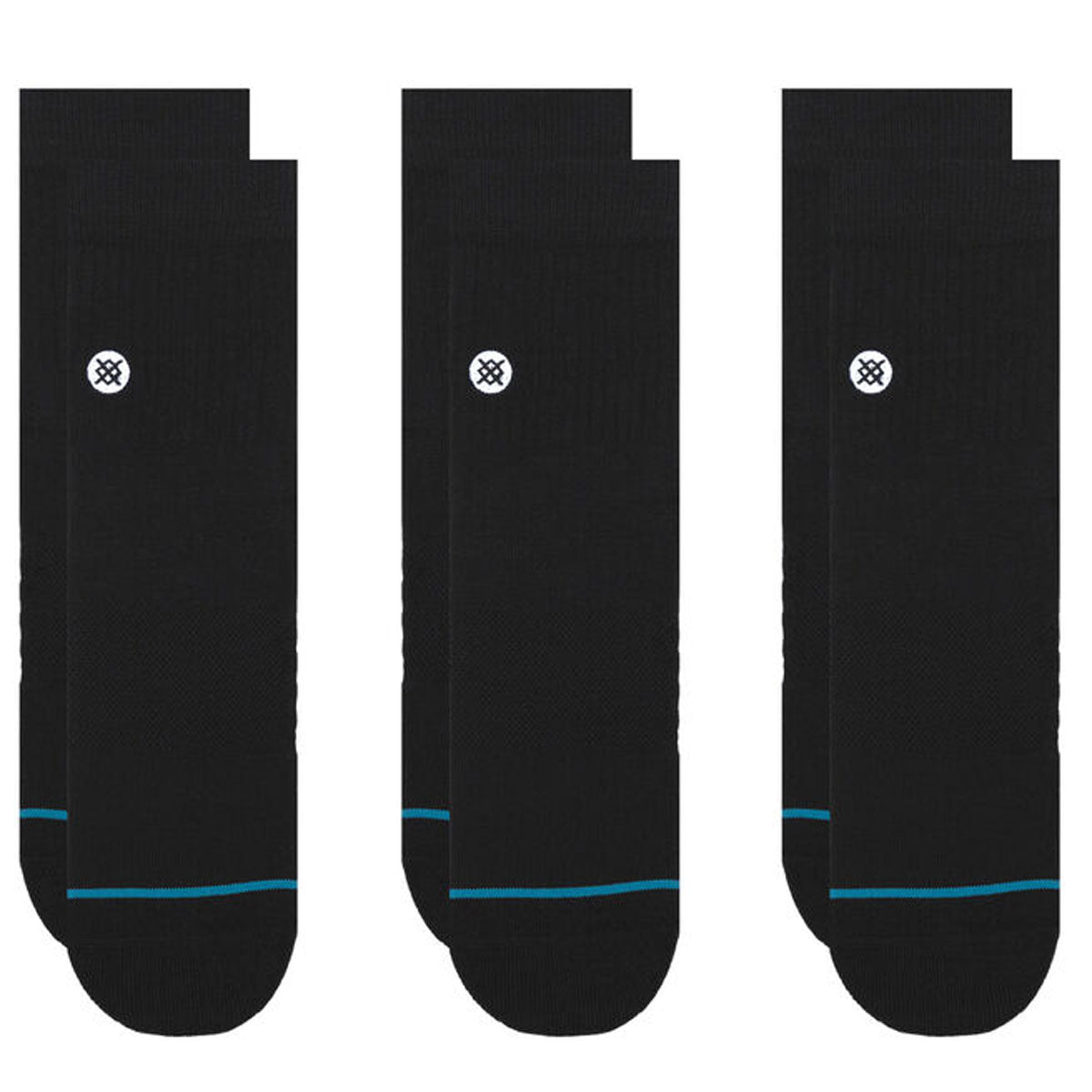 Stance Icon Quarter 3 Pack Socks - Black image 2