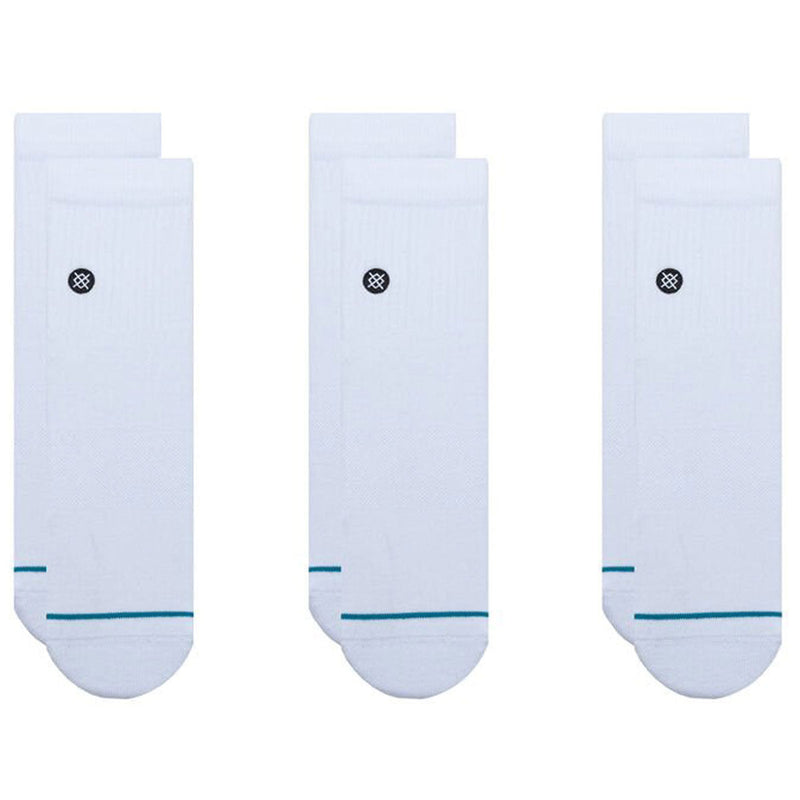 Stance Icon Quarter 3 Pack Socks - White