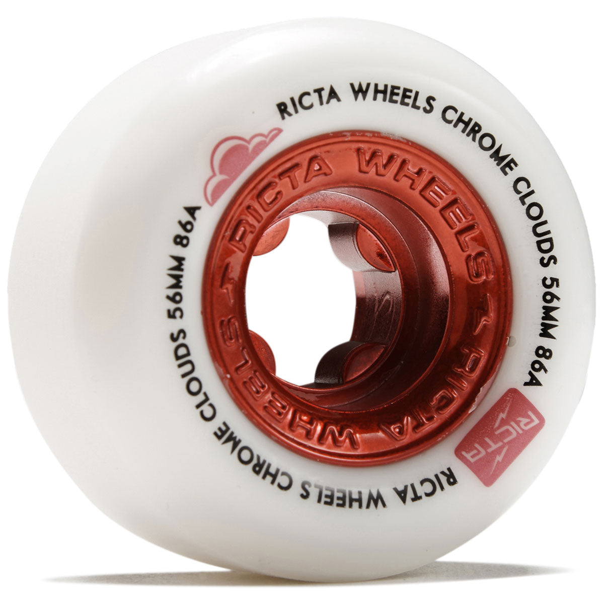 Ricta Chrome Clouds 86a Skateboard Wheels - Red - 56mm