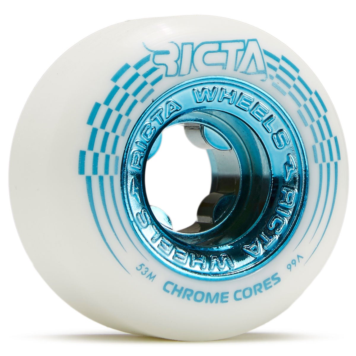 Ricta Chrome Core 99a Skateboard Wheels - White/Teal - 53mm image 1
