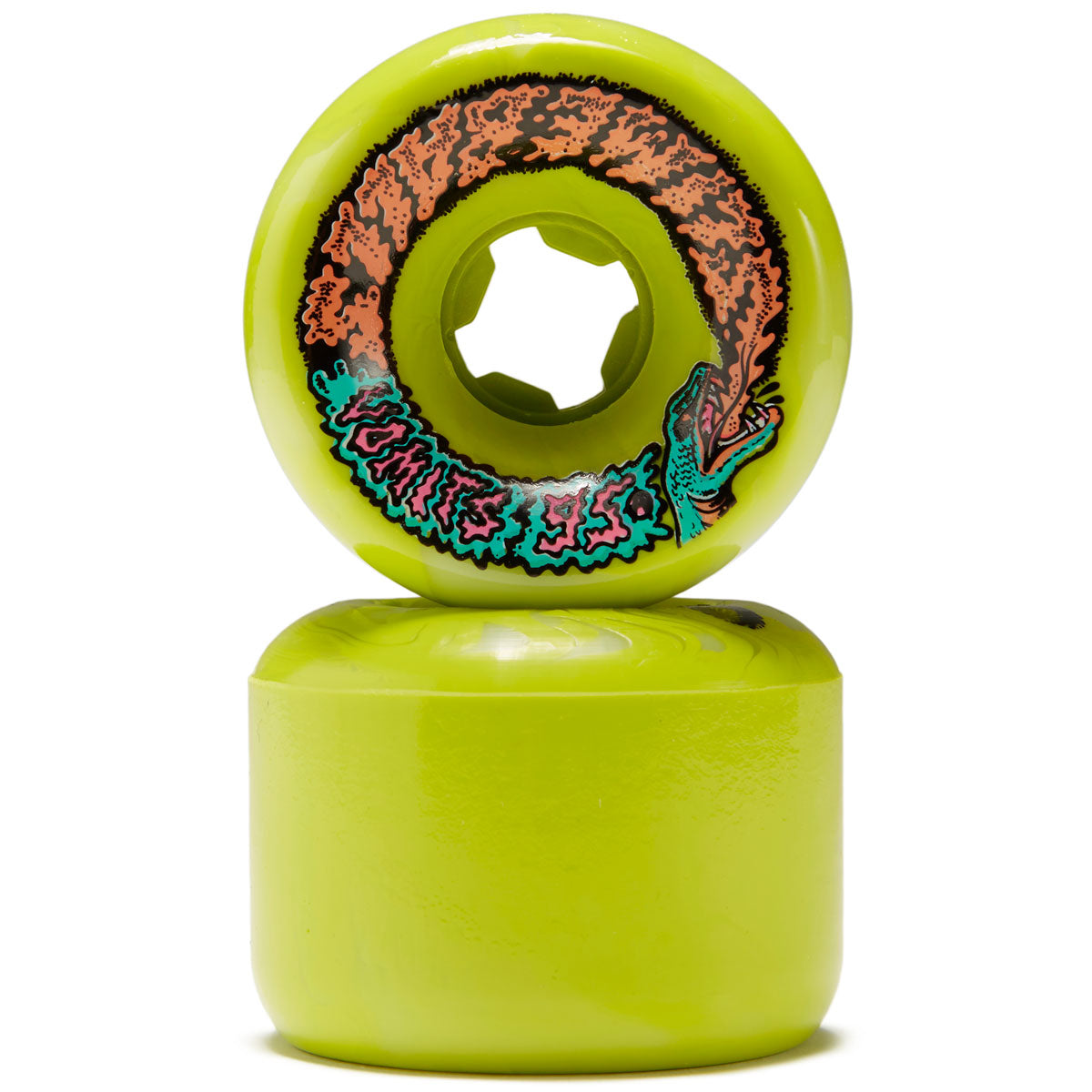 Slime Balls Snake Vomits 95a Skateboard Wheels - Green/White Swirl - 60mm image 2