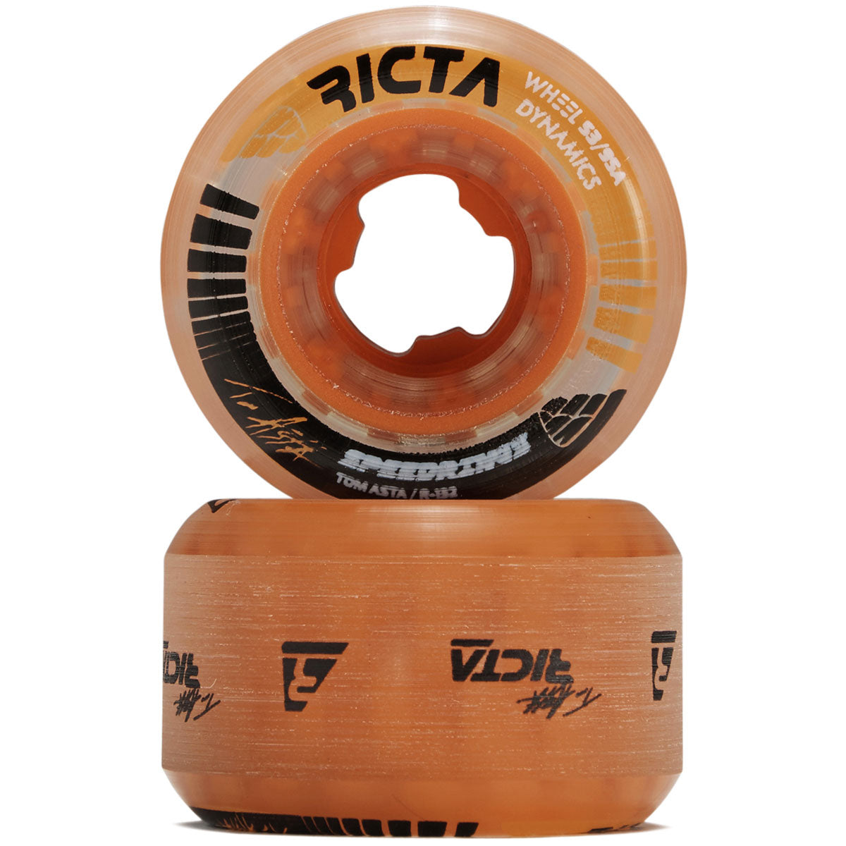 Ricta Asta Speedrings Slim 95a Skateboard Wheels - Clear Orange - 53mm – Daddies