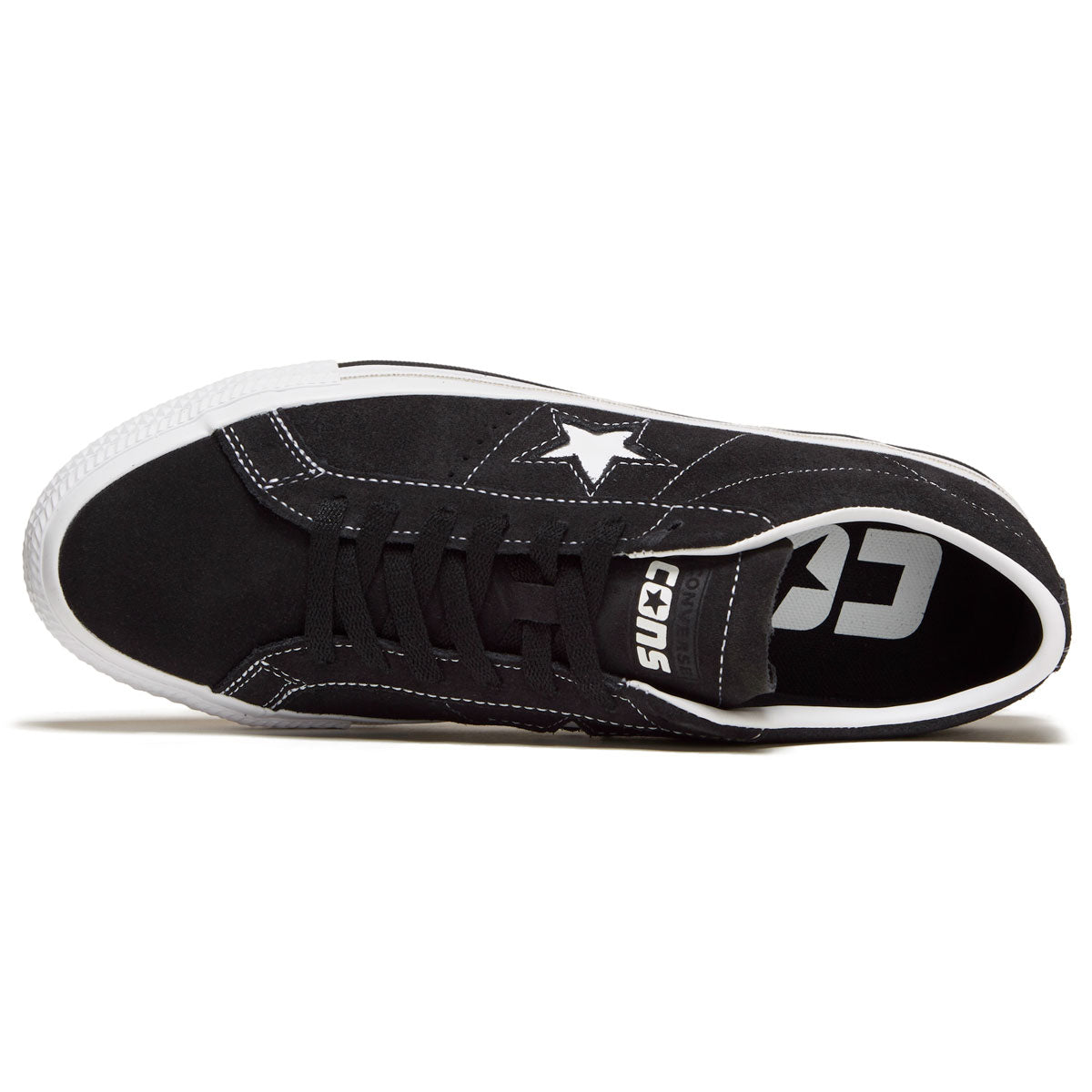 Converse One Star Pro Ox Shoes - Black/Black/White image 3