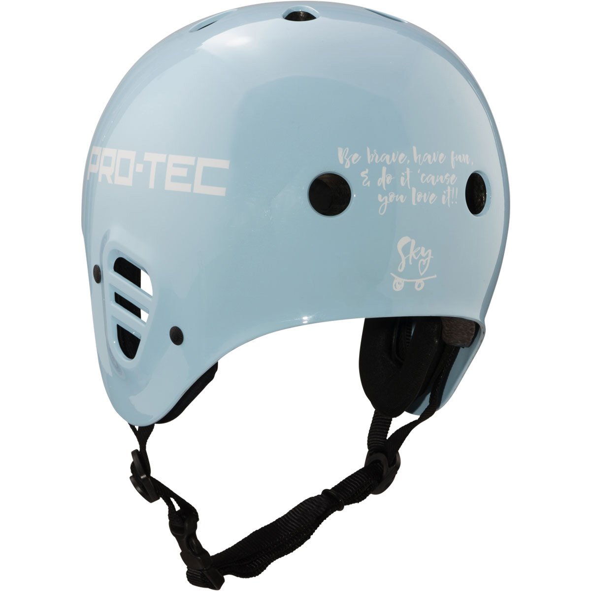 Pro Tec Full Cut Certified Sky Brown Helmet - Blue image 2