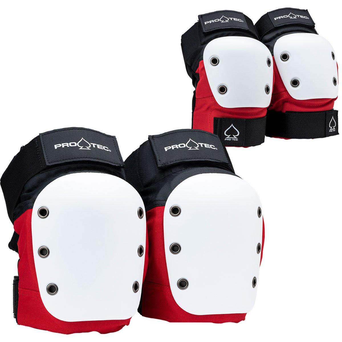 Pro-Tec Knee/Elbow Set of Pads - Red/White image 1