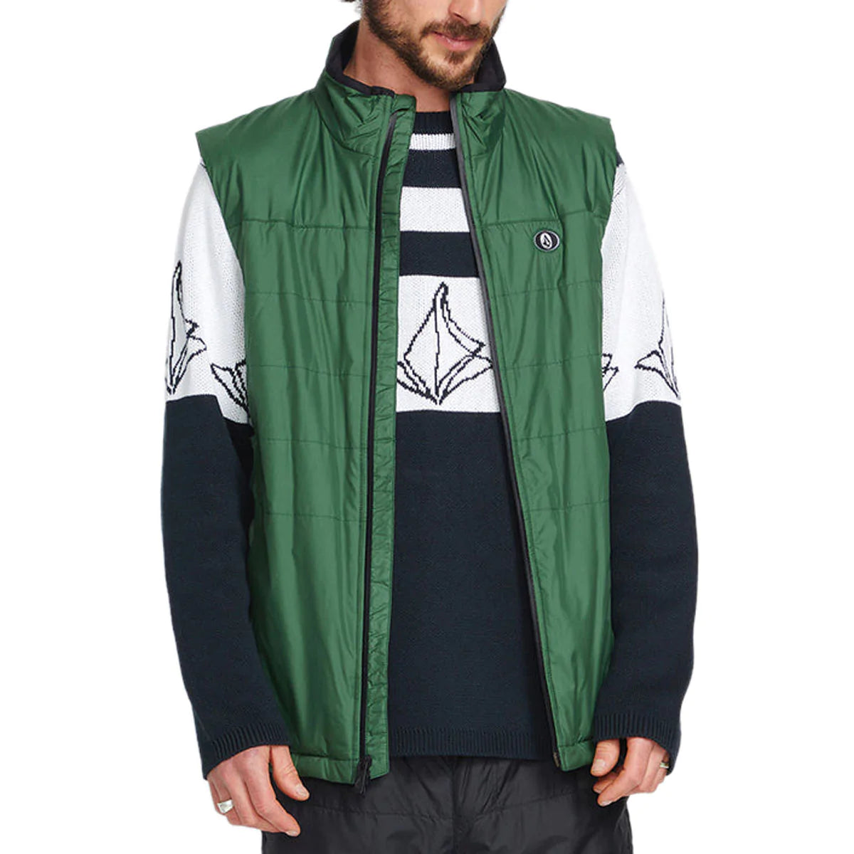 Volcom Utility Puff Vest Snowboard Jacket - Military image 1