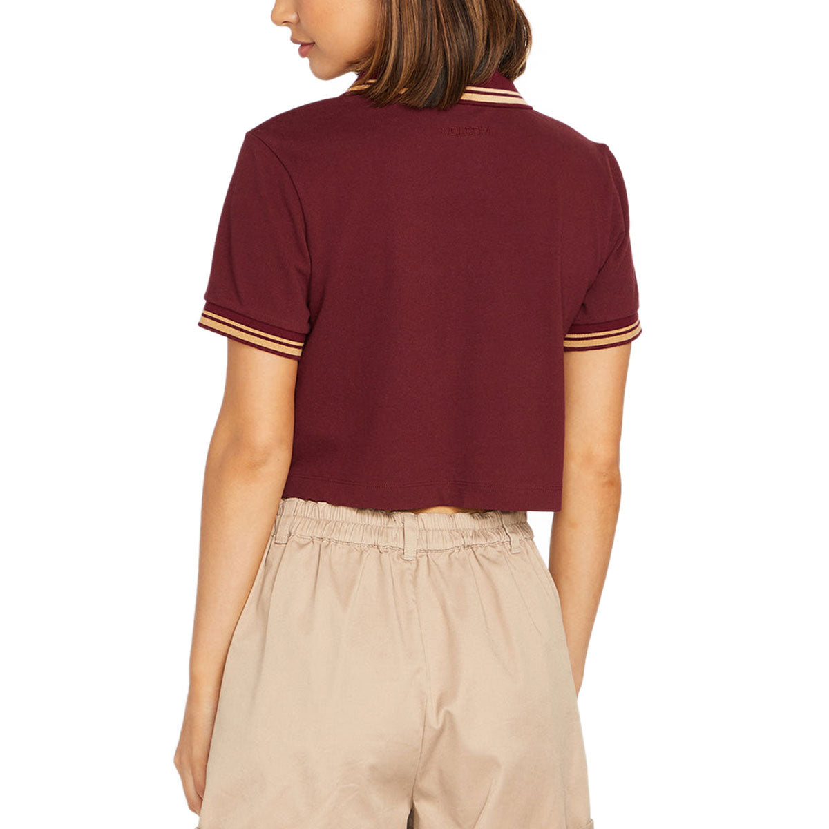 Volcom Womens Poolup Polo Shirt - Burgundy image 2