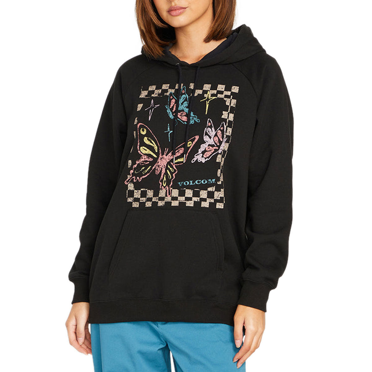 Volcom Womens Truly Stoked Boyfriend Hoodie - Black