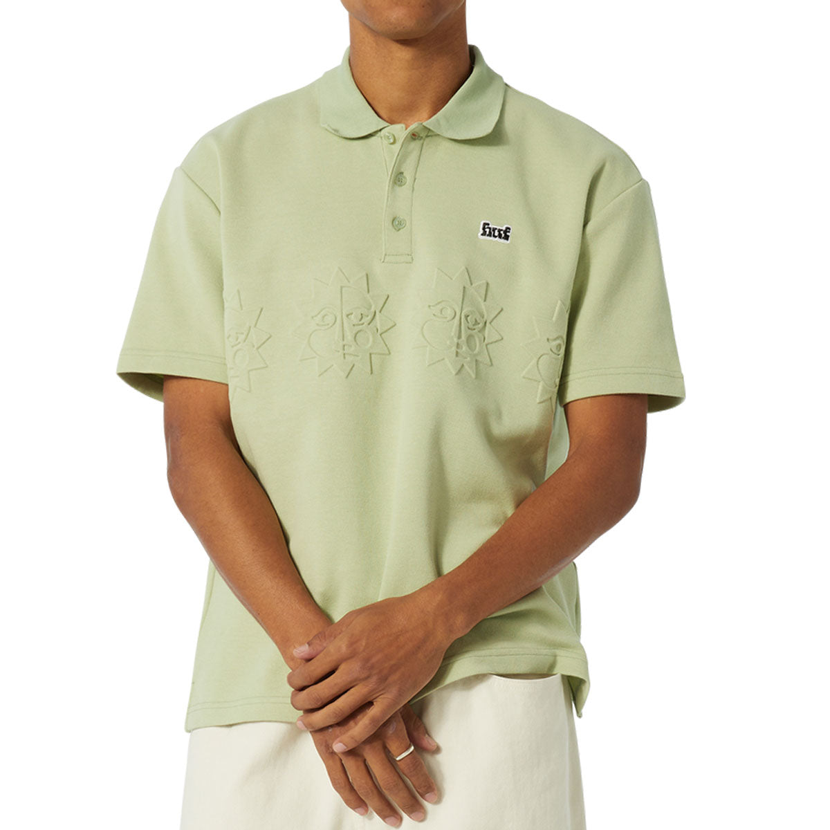 HUF Brighter Days Polo Shirt - Smoke Green image 1