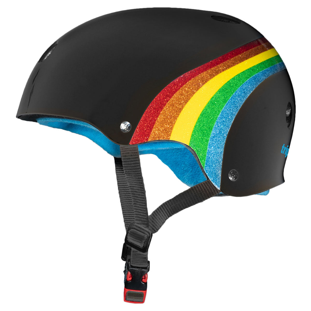 Triple Eight Certified Sweatsaver Helmet - Black Gloss/Rainbow image 1