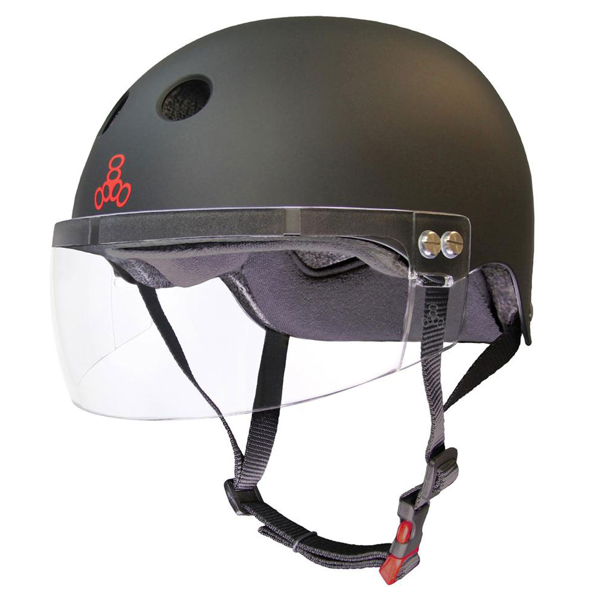 Triple Eight Certified Sweatsaver With Visor Helmet - Black Rubber image 1