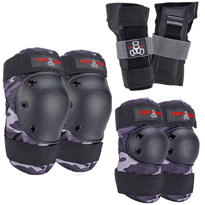 Triple Eight Saver Series High Impact 3 Pack of Pads - Charcoal Camo