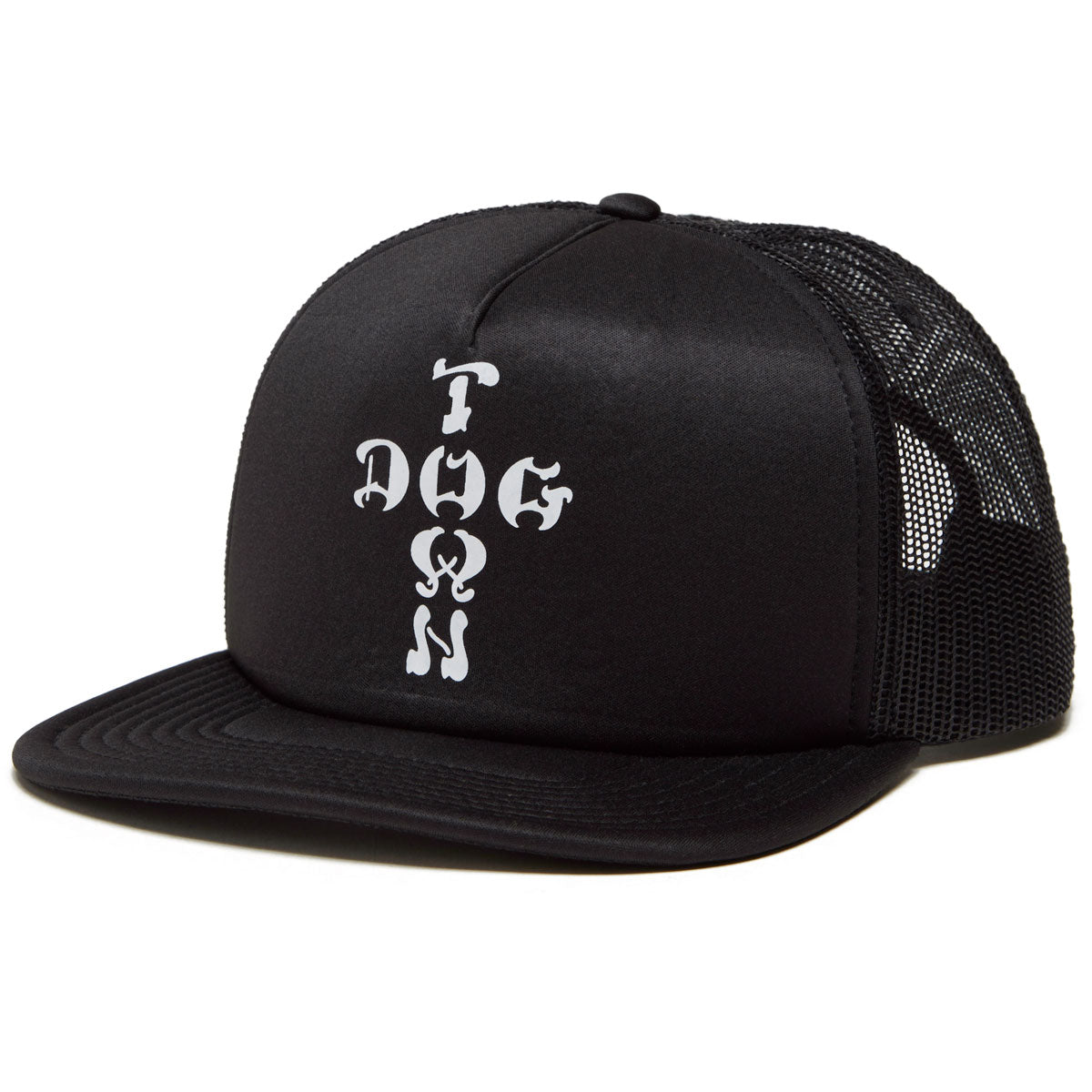 Dogtown Cross Letter Mesh Flip Hat - Black image 1